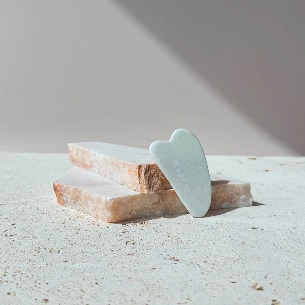 Gua Sha en pierre de Jade Blanc